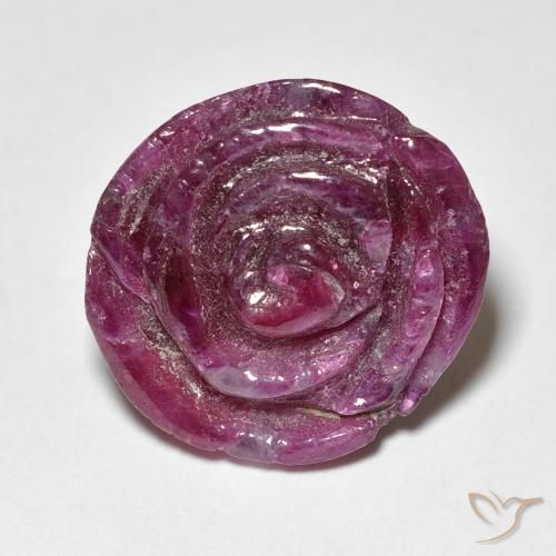 15.60ct Naturel Medium Dark-Purple Rubis-Zoisite, Taille Fleur, Opaque