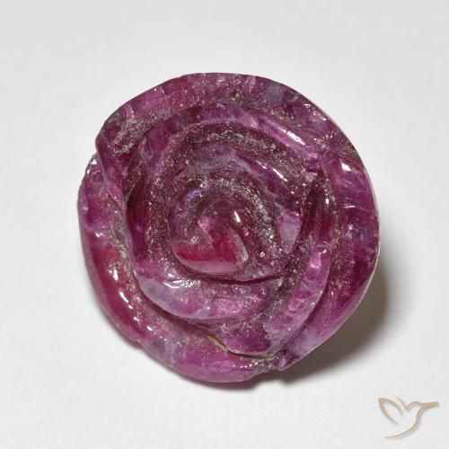 Rubis-Zoisite Medium Dark-Purple naturelle Taille Fleur, 15.60 ct, Opaque