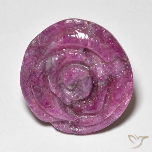 16.66ct Naturel Violet rougeâtre Rubis-Zoisite, Taille Fleur, Opaque