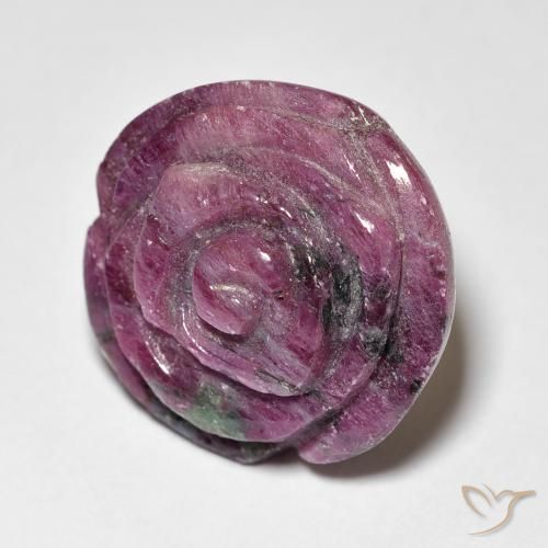 Rubis-Zoisite Violet rougeâtre naturelle Taille Fleur, 24.87 ct, Opaque