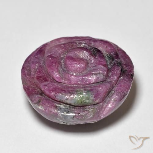 Rubis-Zoisite Violet rougeâtre naturelle Taille Fleur, 24.87 ct, Opaque