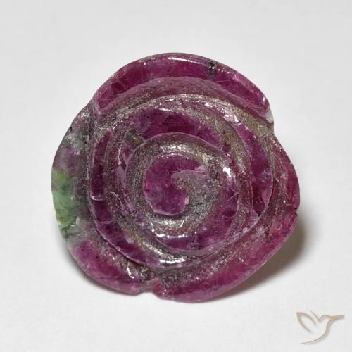 9.01ct Naturel Medium Dark-Purple Rubis-Zoisite, Taille Fleur, Opaque