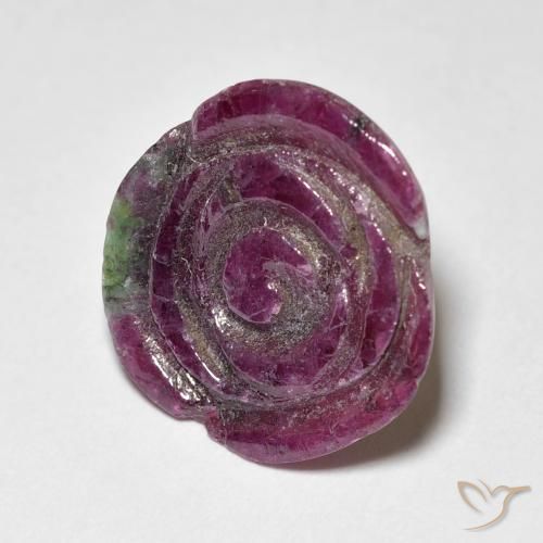 Rubis-Zoisite Medium Dark-Purple naturelle Taille Fleur, 9.01 ct, Opaque
