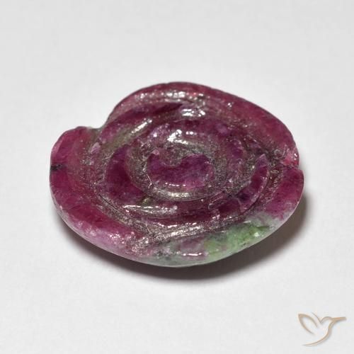 Rubis-Zoisite Medium Dark-Purple naturelle Taille Fleur, 9.01 ct, Opaque