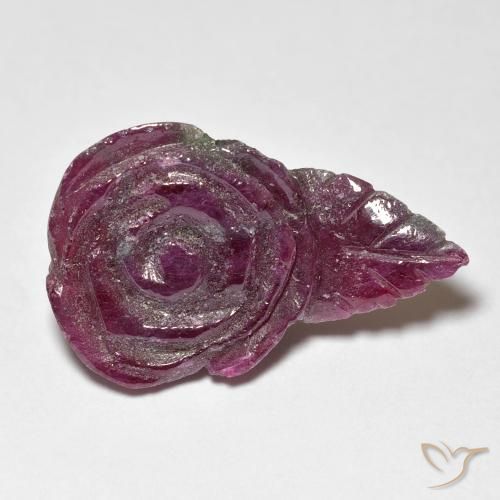 Rubis-Zoisite Violet rougeâtre naturelle Taille Fleur, 11.67 ct, Opaque
