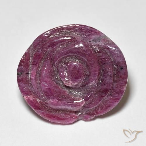 15.51ct Naturel Violet rougeâtre Rubis-Zoisite, Taille Fleur, Opaque
