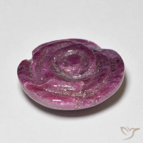 Rubis-Zoisite Violet rougeâtre naturelle Taille Fleur, 15.51 ct, Opaque