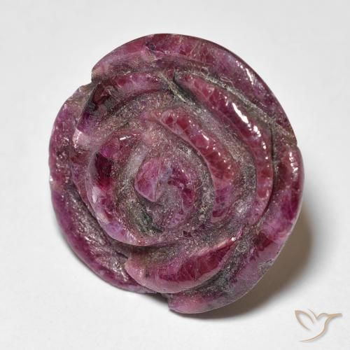 Rubis-Zoisite Violet rougeâtre naturelle Taille Fleur, 19.73 ct, Opaque