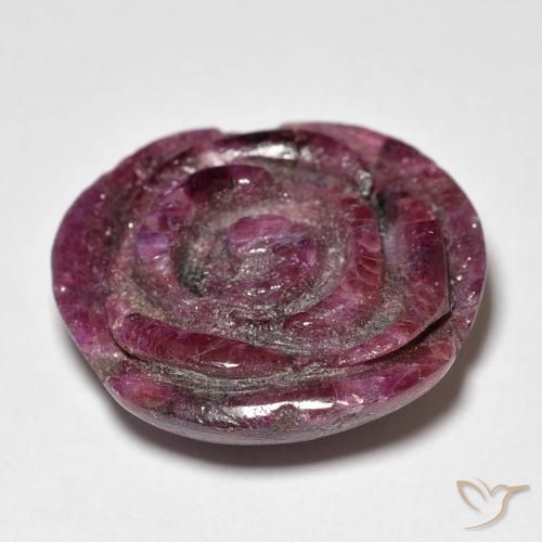 Rubis-Zoisite Violet rougeâtre naturelle Taille Fleur, 19.73 ct, Opaque