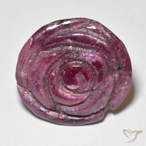 25.55ct Naturel Violet rougeâtre Rubis-Zoisite, Taille Fleur, Opaque