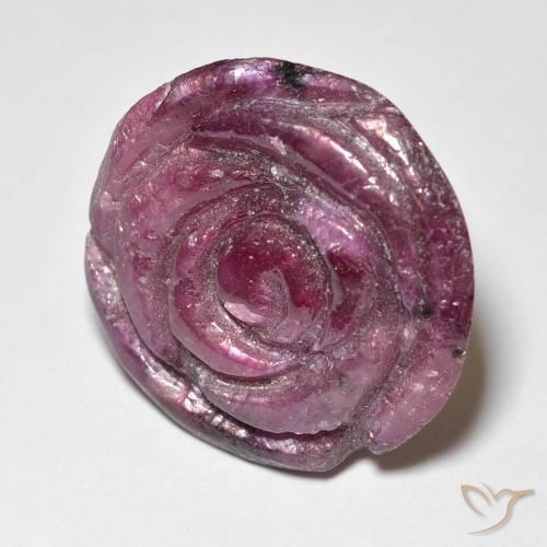 Rubis-Zoisite Violet rougeâtre naturelle Taille Fleur, 25.55 ct, Opaque