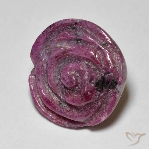 Rubis-Zoisite Violet rougeâtre naturelle Taille Fleur, 18.75 ct, Opaque