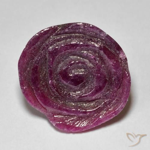 12.46ct Naturel Medium Dark Reddish-Purple Rubis-Zoisite, Taille Fleur, Opaque