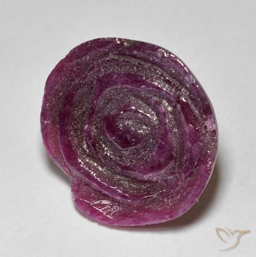 Rubis-Zoisite Medium Dark Reddish-Purple naturelle Taille Fleur, 12.46 ct, Opaque