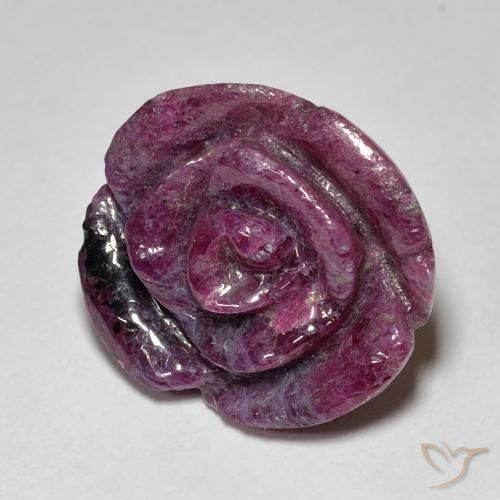 Rubis-Zoisite Pourpre moyen naturelle Taille Fleur, 22.77 ct, Opaque