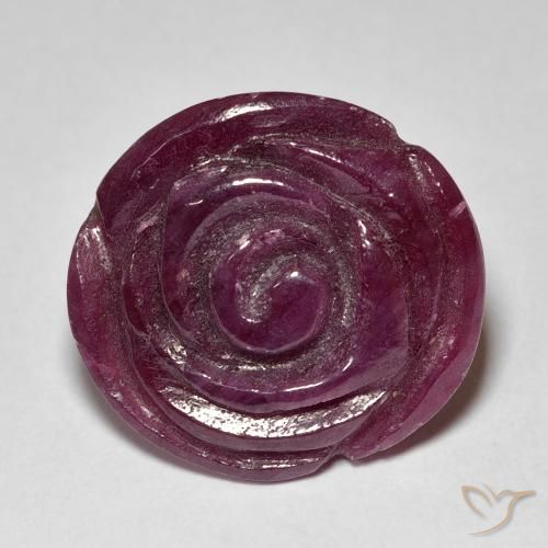 18.48ct Naturel Pourpre foncé Rubis-Zoisite, Taille Fleur, Opaque