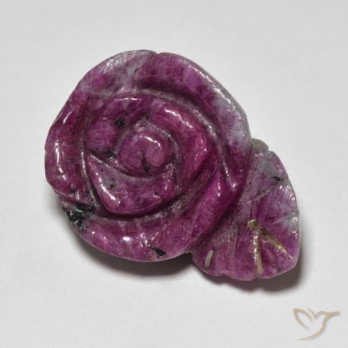 Rubis-Zoisite Rouge foncé naturelle Taille Fleur, 20.09 ct, Opaque