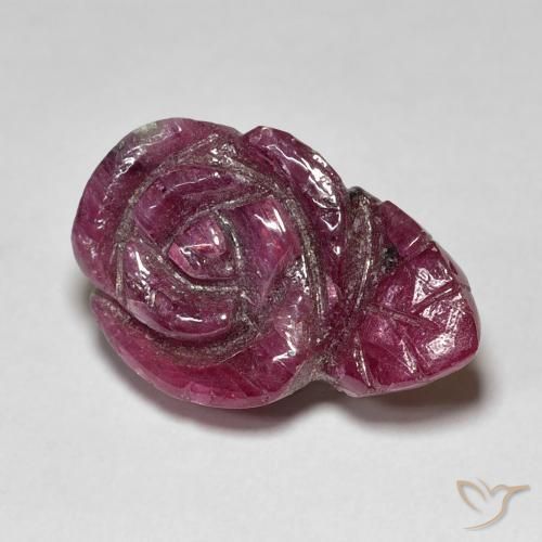 Rubis-Zoisite Medium Dark Reddish-Purple naturelle Taille Fleur, 14.55 ct, Opaque