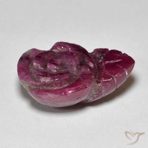 Rubis-Zoisite Medium Dark Reddish-Purple naturelle Taille Fleur, 14.55 ct, Opaque