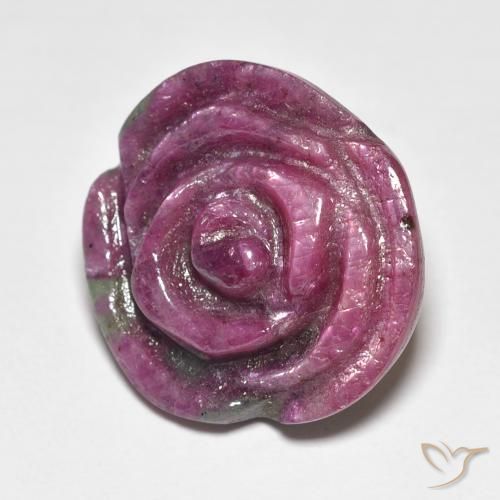 Rubis-Zoisite Pourpre moyen naturelle Taille Fleur, 17.57 ct, Opaque