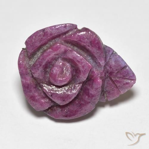 16.73ct Naturel Medium Dark-Purple Rubis-Zoisite, Taille Fleur, Opaque