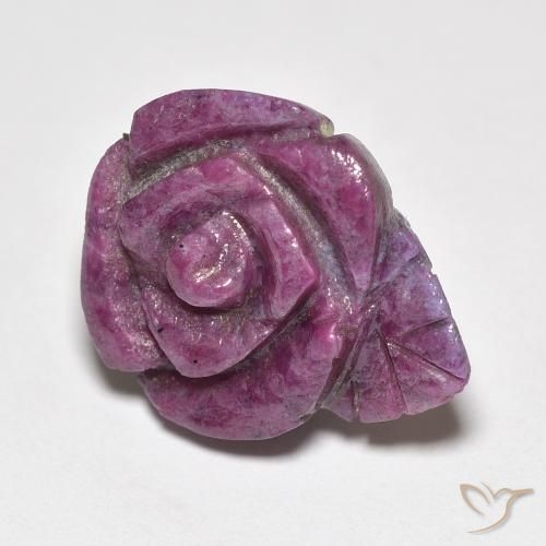 Rubis-Zoisite Medium Dark-Purple naturelle Taille Fleur, 16.73 ct, Opaque
