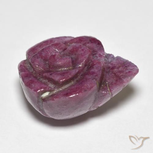 Rubis-Zoisite Medium Dark-Purple naturelle Taille Fleur, 16.73 ct, Opaque