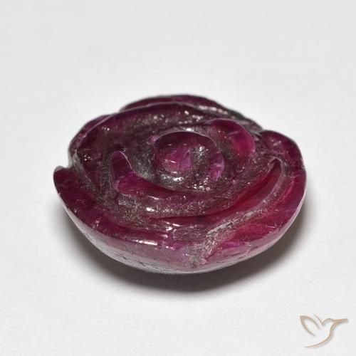 Rubis-Zoisite Medium Dark-Purple naturelle Taille Fleur, 16.77 ct, Opaque