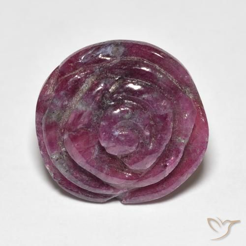16.09ct Naturel Violet rougeâtre Rubis-Zoisite, Taille Fleur, Opaque