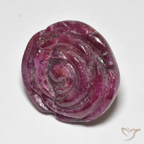 Rubis-Zoisite Medium Dark-Purple naturelle Taille Fleur, 23.98 ct, Opaque