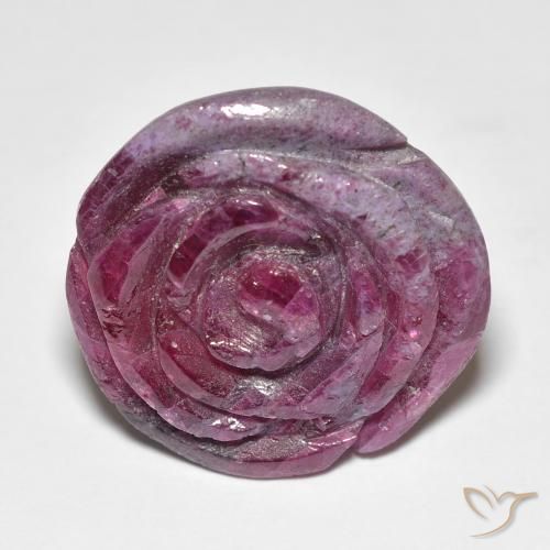 25.96ct Naturel Violet rougeâtre Rubis-Zoisite, Taille Fleur, Opaque
