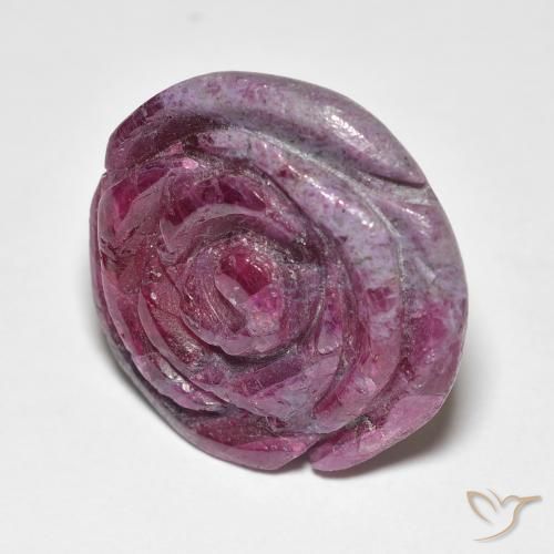 Rubis-Zoisite Violet rougeâtre naturelle Taille Fleur, 25.96 ct, Opaque