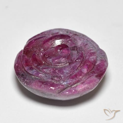 Rubis-Zoisite Violet rougeâtre naturelle Taille Fleur, 25.96 ct, Opaque
