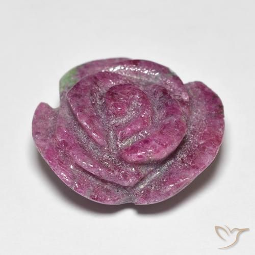 Rubis-Zoisite Violet rougeâtre naturelle Taille Fleur, 19.49 ct, Opaque