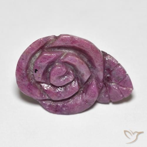 12.79ct Naturel Violet rougeâtre Rubis-Zoisite, Taille Fleur, Opaque