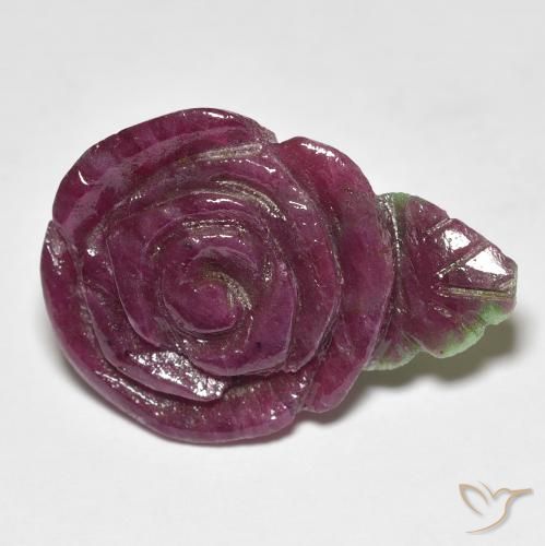 16.95ct Naturel Multicolore Rubis-Zoisite, Taille Fleur, Opaque