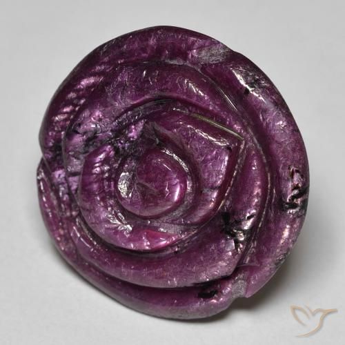 Rubis-Zoisite Pourpre prune naturelle Taille Fleur, 25.68 ct, Opaque