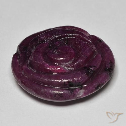 Rubis-Zoisite Pourpre prune naturelle Taille Fleur, 25.68 ct, Opaque