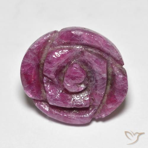 16.66ct Naturel Medium Dark-Purple Rubis-Zoisite, Taille Fleur, Opaque