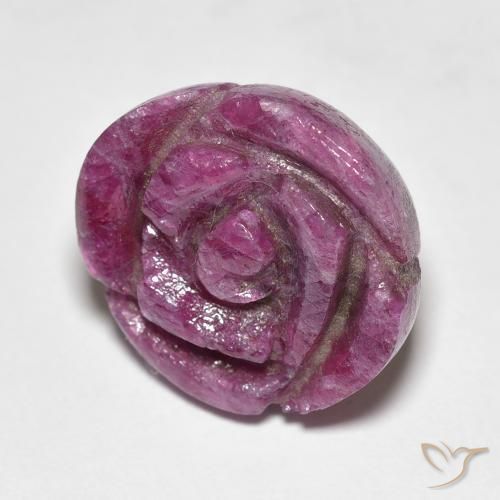 Rubis-Zoisite Medium Dark-Purple naturelle Taille Fleur, 16.66 ct, Opaque