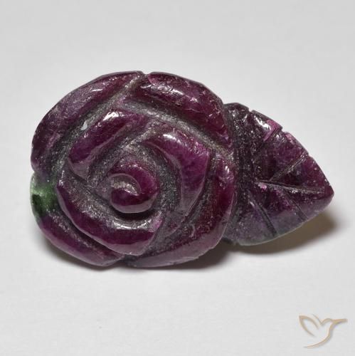 18.51ct Naturel Multicolore Rubis-Zoisite, Taille Fleur, Opaque