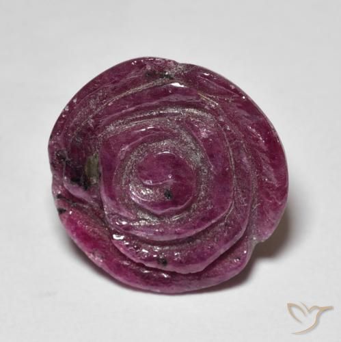 12.14ct Naturel Violet rougeâtre Rubis-Zoisite, Taille Fleur, Opaque
