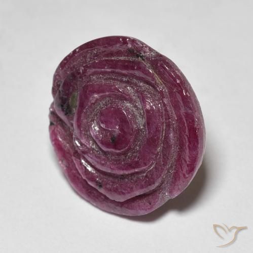 Rubis-Zoisite Violet rougeâtre naturelle Taille Fleur, 12.14 ct, Opaque