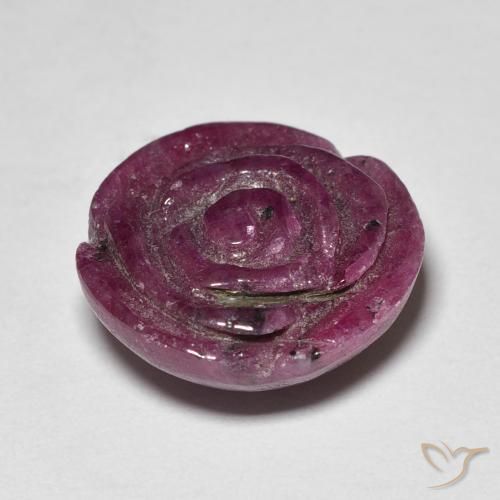 Rubis-Zoisite Violet rougeâtre naturelle Taille Fleur, 12.14 ct, Opaque