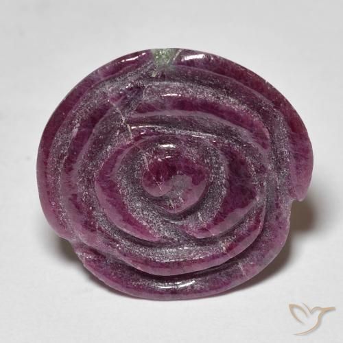 18.70ct Naturel Pourpre prune Rubis-Zoisite, Taille Fleur, Opaque