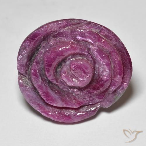 20.63ct Naturel Pourpre prune Rubis-Zoisite, Taille Fleur, Opaque