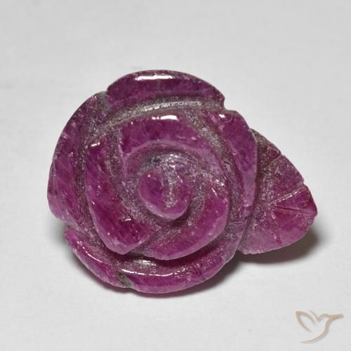 20.39ct Naturel Pourpre prune Rubis-Zoisite, Taille Fleur, Opaque