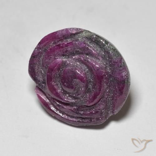 Rubis-Zoisite Pourpre moyen naturelle Taille Fleur, 19.53 ct, Opaque