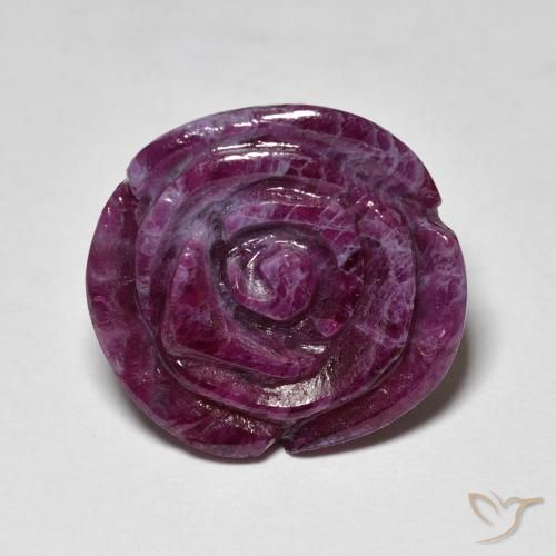 14.65ct Naturel Pourpre Sangria Rubis-Zoisite, Taille Fleur, Opaque