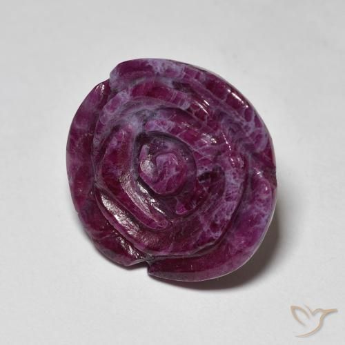 Rubis-Zoisite Pourpre Sangria naturelle Taille Fleur, 14.65 ct, Opaque